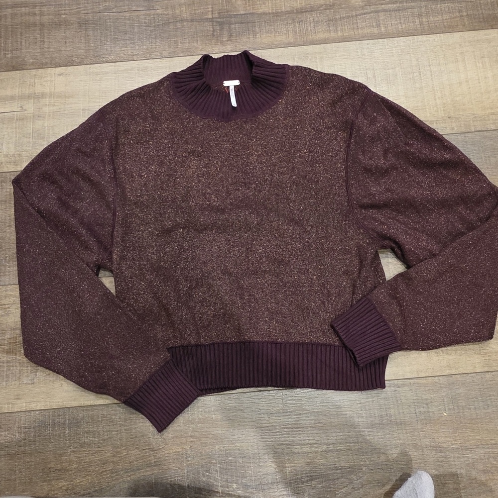 Free People Burgundy Sweater
